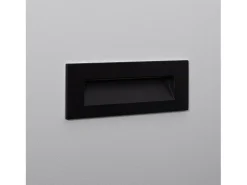 Ledkia Baliza Exterior LED 7W Empotrable Pared Rectangular Groult 2700K Blanco Cálido Negro