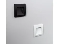 Ledkia Iluminación Exterior-Baliza Exterior LED 4W Empotrable Pared Cuadrado Leif 2700K Blanco Cálido Negro