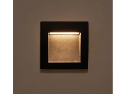 Ledkia Iluminación Exterior-Baliza Exterior LED 4W Empotrable Pared Cuadrado Leif 2700K Blanco Cálido Negro