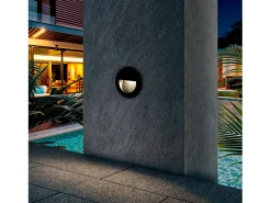 Ledkia Iluminación Exterior-Baliza Exterior LED 3W Empotrable Pared Circular Olite 4000K Blanco Neutro Negro