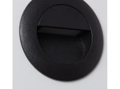 Ledkia Iluminación Exterior-Baliza Exterior LED 3W Empotrable Pared Circular Olite 4000K Blanco Neutro Negro