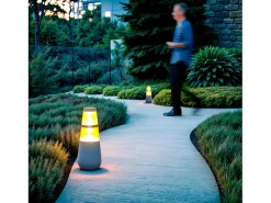 Ledkia Iluminación Exterior-Baliza Exterior LED 8W Superficie Pie 38cm Double-Danko Óxido Transparente