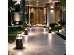 Sale Ledkia Baliza Exterior LED 9W Superficie Pie 30cm Danko Antracita Transparente