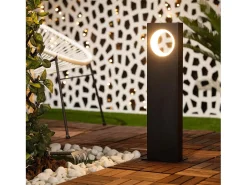 Ledkia Baliza Exterior LED 12W Superficie Pie 60cm Arada 3000K Blanco Cálido Negro