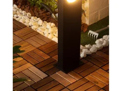 Ledkia Baliza Exterior LED 12W Superficie Pie 60cm Arada 3000K Blanco Cálido Negro