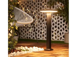 Ledkia Baliza Exterior LED 12W Superficie Pie 60cm Nilo 3000K Blanco Cálido Negro Best