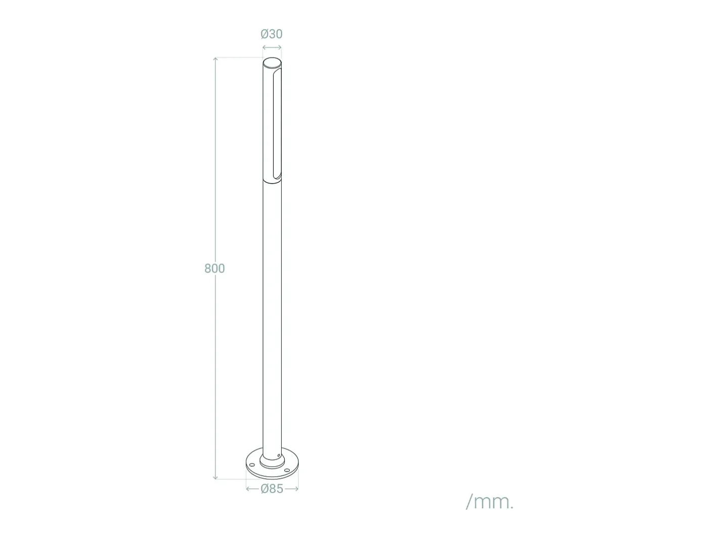 Clearance Ledkia Baliza Exterior LED 8W Superficie Pie 80cm Aidan Antracita Transparente