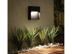 Ledkia Baliza Exterior LED 6W Superficie Pared Arca 6000K Blanco Frío Negro Outlet