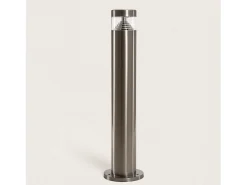 Ledkia Iluminación Exterior-Baliza Exterior LED 5W Superficie Pie 50cm Acero Inoxidable Inti 3000K Blanco Cálido Plateado