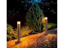 Ledkia Iluminación Exterior-Baliza Exterior LED 5W Superficie Pie 50cm Acero Inoxidable Inti 3000K Blanco Cálido Plateado
