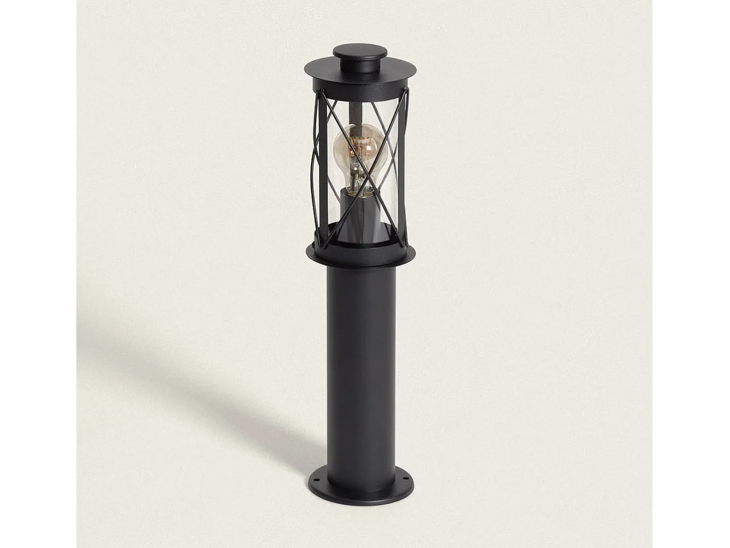 Ledkia Iluminación Exterior-Baliza Exterior Superficie Pie 50cm Acero Inoxidable Gedja Negro
