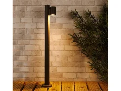 Ledkia Iluminación Exterior-Baliza Exterior Superficie Pie 90cm Acero Inoxidable Stone Antracita Transparente