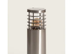 Ledkia Iluminación Exterior-Baliza Exterior Superficie Pie 50cm Acero Inoxidable Cloony Gris