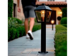 Ledkia Iluminación Exterior-Baliza Exterior Superficie Pie 50cm Aluminio Mukom Negro
