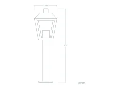Ledkia Iluminación Exterior-Baliza Exterior Superficie Pie 50cm Aluminio Mukom Negro