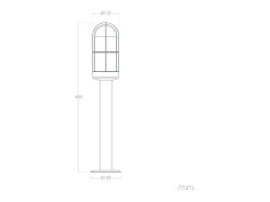 Ledkia Baliza Exterior Superficie Pie 60cm Acero Inoxidable Logan Negro New