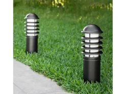 Ledkia Baliza Exterior Superficie Pie 40cm Guiza Negro Hot