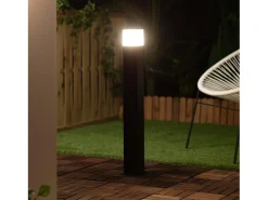 Ledkia Iluminación Exterior-Baliza Exterior Superficie Pie 74cm Augusta Negra Negro