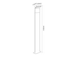 Baliza LED exterior IP54 9W 110CM 4000k 2200K/2700K/3000K Encendido/Apagado Blanco
