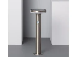 Ledkia Baliza Solar Exterior LED 6W Superficie Pie 45cm con Detector de Movimiento Helios Inox 3000K Blanco Cálido Gris Clearance
