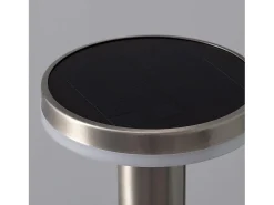 Ledkia Baliza Solar Exterior LED 6W Superficie Pie 45cm con Detector de Movimiento Helios Inox 3000K Blanco Cálido Gris Clearance
