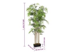 Bambú artificial 1605 hojas 180 cm Verde