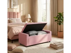 AHD Vajilla-Banco con almacenamiento de tela para dormitorio y recibidor Merak - Rosa