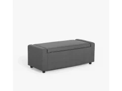 AHD Vajilla-Banco con almacenamiento de tela para dormitorio y recibidor Merak - Gris