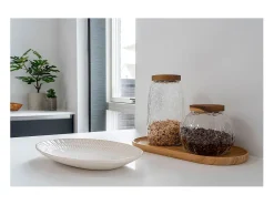 ebuy24 Bandeja de cerámica blanca 30,5 x 20 cm Blanco