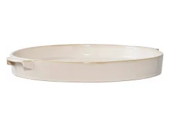 ebuy24 Jarrón-Bandeja de cerámica blanca Ø 37 cm Blanco
