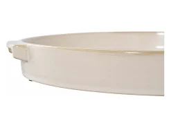 ebuy24 Jarrón-Bandeja de cerámica blanca Ø 37 cm Blanco