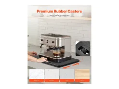Presentación Y Servicio-Bandeja Deslizante para Electrodomésticos de Cocina SucceBuy, 33 x 40,6 cm Bandeja con Ruedas de Goma, para Pequeños Electrodomésticos de Cocina, Color Negro