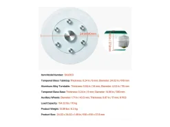 Presentación Y Servicio-Bandeja Giratoria Redonda SucceBuy para Mesa, 61 cm, Bandeja de Servicio Giratoria 360°, Centro de Mesa de Comedor de Vidrio Templado con 6 Ruedas, para Banquetes Transparente