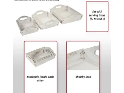 Clearance MCW Bandeja -C50 Shabby look (juego de 3), , shabby Blanco