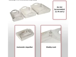 Clearance MCW Bandeja -C50 Shabby look (juego de 3), , shabby Blanco