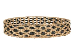 House Nordic Bandeja redonda en Sea Black and Brown Rush Ø 38 cm Marru00f3n Hot