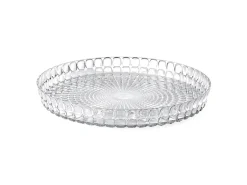 Guzzini Bandeja redonda Tiffany de alta calidad en plástico - Diámetro 35,6 cm Transparente Hot