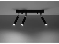 Sollux Lighting Plafón-Barra Dritta A Filo 3 Luce Nera G9 Barra recta Flush 3 Light Black G9 Negro