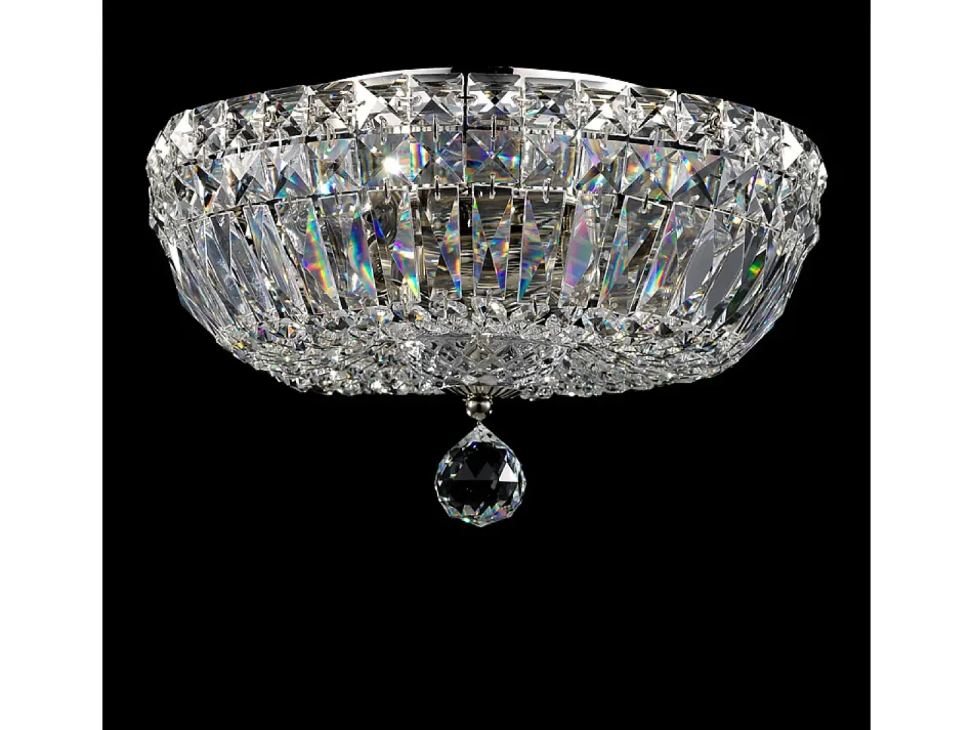 Maytoni Plafón-Basfor Plafón Semi Empotrado Níquel Antiguo & Cristal, 3 Luces, E14 Gris