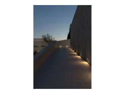 Iluminación Exterior-Beneito & Faure - Baliza empotrada LED Mis R Wall de 3 W - Baliza redonda IP65 con interruptor 2700K/3200K/4000K - Color Negro