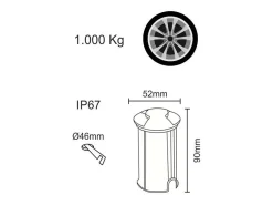 Beneito & Faure - Baliza LED de exterior Ina 2W 3000K - Foco empotrable de pared o suelo IP67 con luz cálida Multicolor