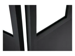 Miliboo Biombo-Biombo 4 paneles en metal y cristal RACK Negro