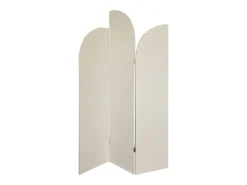 OZAIA Biombo asimétrico 3 paneles de tela 120 x 180 cm, , SYVANA Crema Best