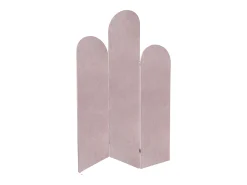 Outlet OZAIA Biombo asimétrico de 3 paneles de terciopelo, L. 120 x H. 180 cm, , CARMIDA Rosa