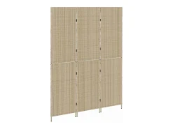 Biombo 147 x 180 cm polirratán Beige Outlet