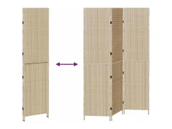 Biombo 147 x 180 cm polirratán Beige Outlet