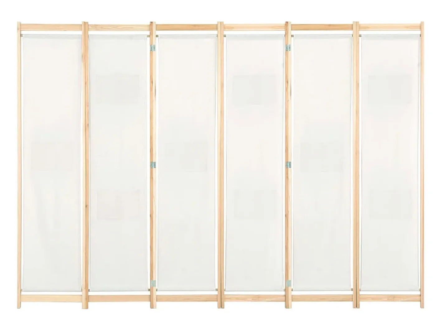 Clearance Biombo de 6 paneles 240 x 170 x 4 cm Tela Crema