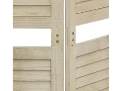 Biombo de 4 paneles de madera maciza de paulownia 140x165 cm ES548118 Marru00f3n Online