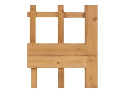 Biombo de 4 paneles de madera maciza de pino, 161 x 180 cm Marru00f3n