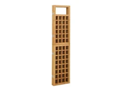 Biombo de 4 paneles de madera maciza de pino, 161 x 180 cm Marru00f3n